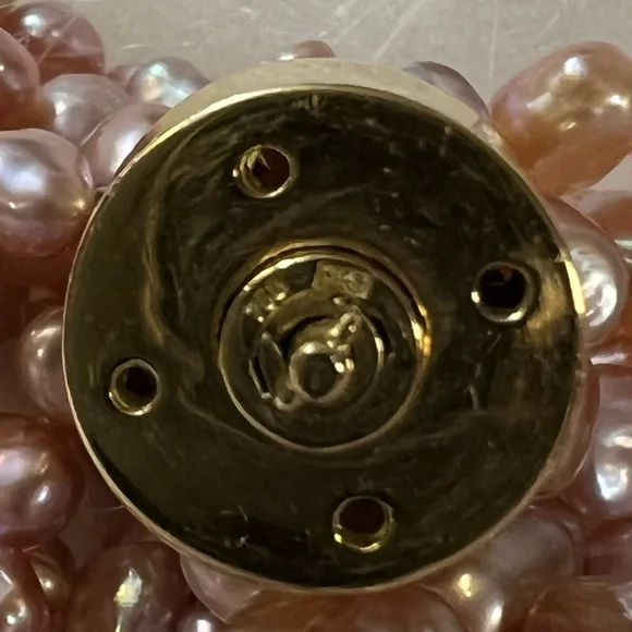 Graduated Pink Freshwater Cultured Pearl Torsade Necklace in 750 Gold. 💓 - Picture 10 of 11